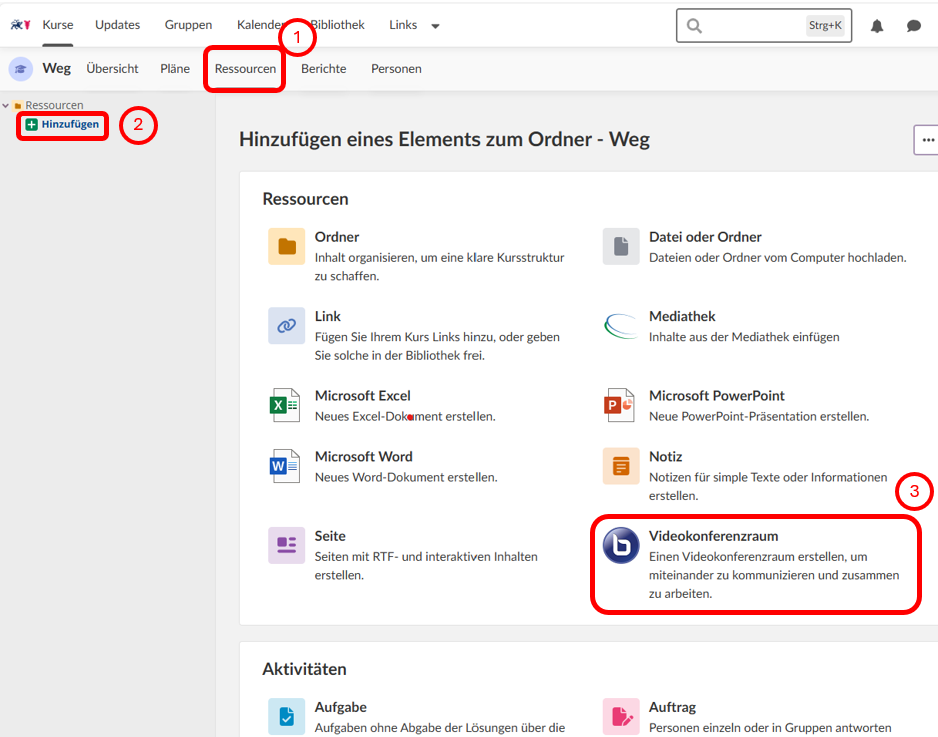 BBB Videokonferenzraum anlegen