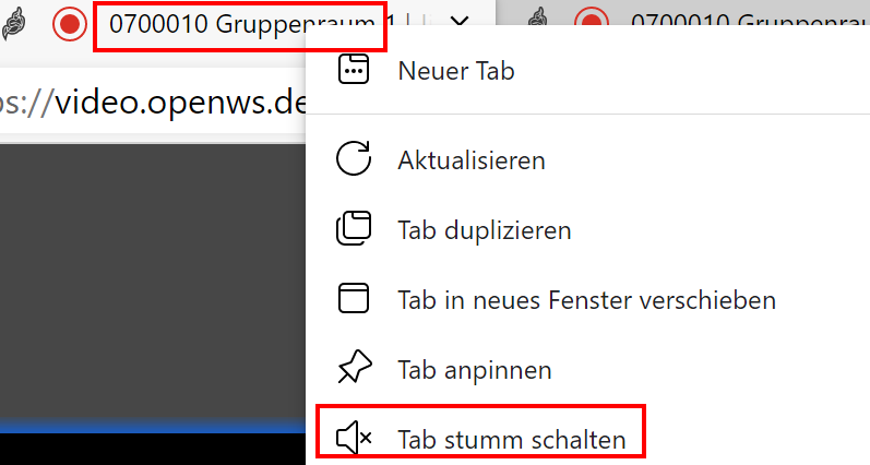 Tab stummschalten